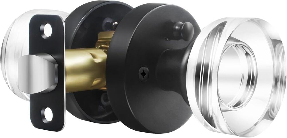 Naubea Matte Black Door Knob Privacy Door Knobs Glass Door Knobs Interior-Black